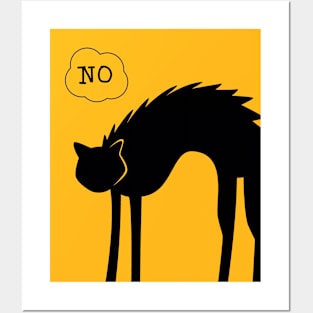 Black Cat Says No Posters and Art